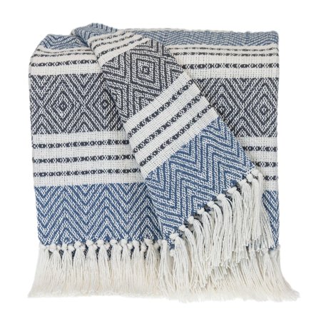 Parkland Collection Transitional Stripes Rectangle Throw - 50" x 60" Blue