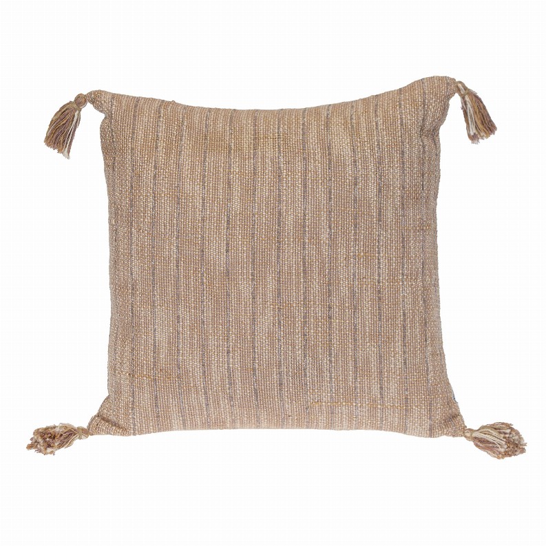 Parkland Collection Transitional Stripes Square Pillow 18" x 18" Brown