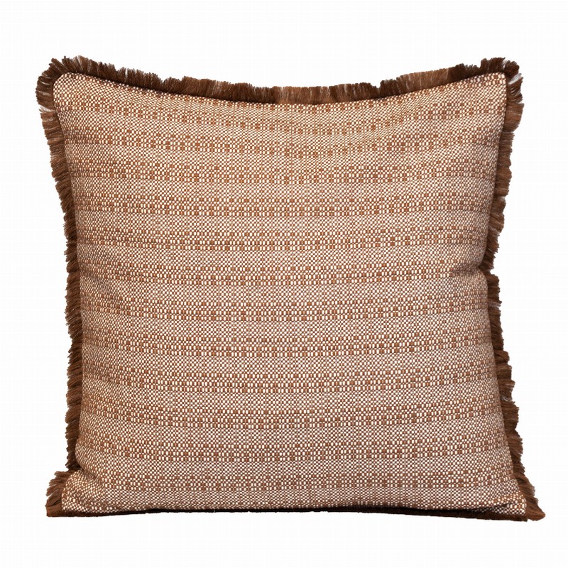 Parkland Collection Transitional Stripes Square Pillow 24" x 24" Brown