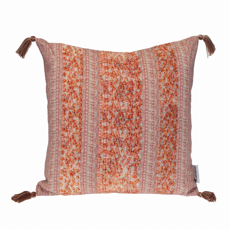 Parkland Collection Transitional Stripes Square Pillow 18" x 18" Pink