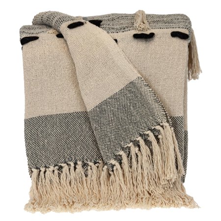 Parkland Collection Transitional Vereigated Rectangle 50" x 60" Throw - 50" x 60" Gray