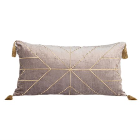 Parkland Collection Zella Transitional Throw Pillow 12" x 24" Taupe