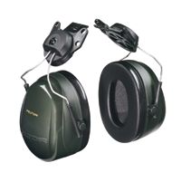 Peltor Optime Earmuff Cap-Mount Headset - Comfortable, Noise Reduction - Noise Protection - Foam, ABS Plastic, ABS Plastic - Bla