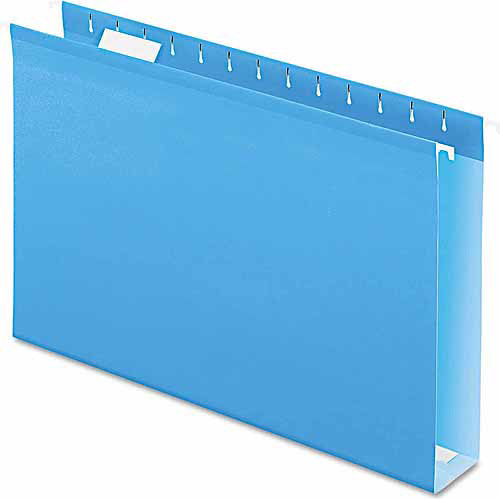 Pendaflex 1/5 Tab Cut Legal Recycled Hanging Folder - 8 1/2" x 14" - 2" Expansion - Pressboard, Poly - Blue - 10% Recycled - 25 