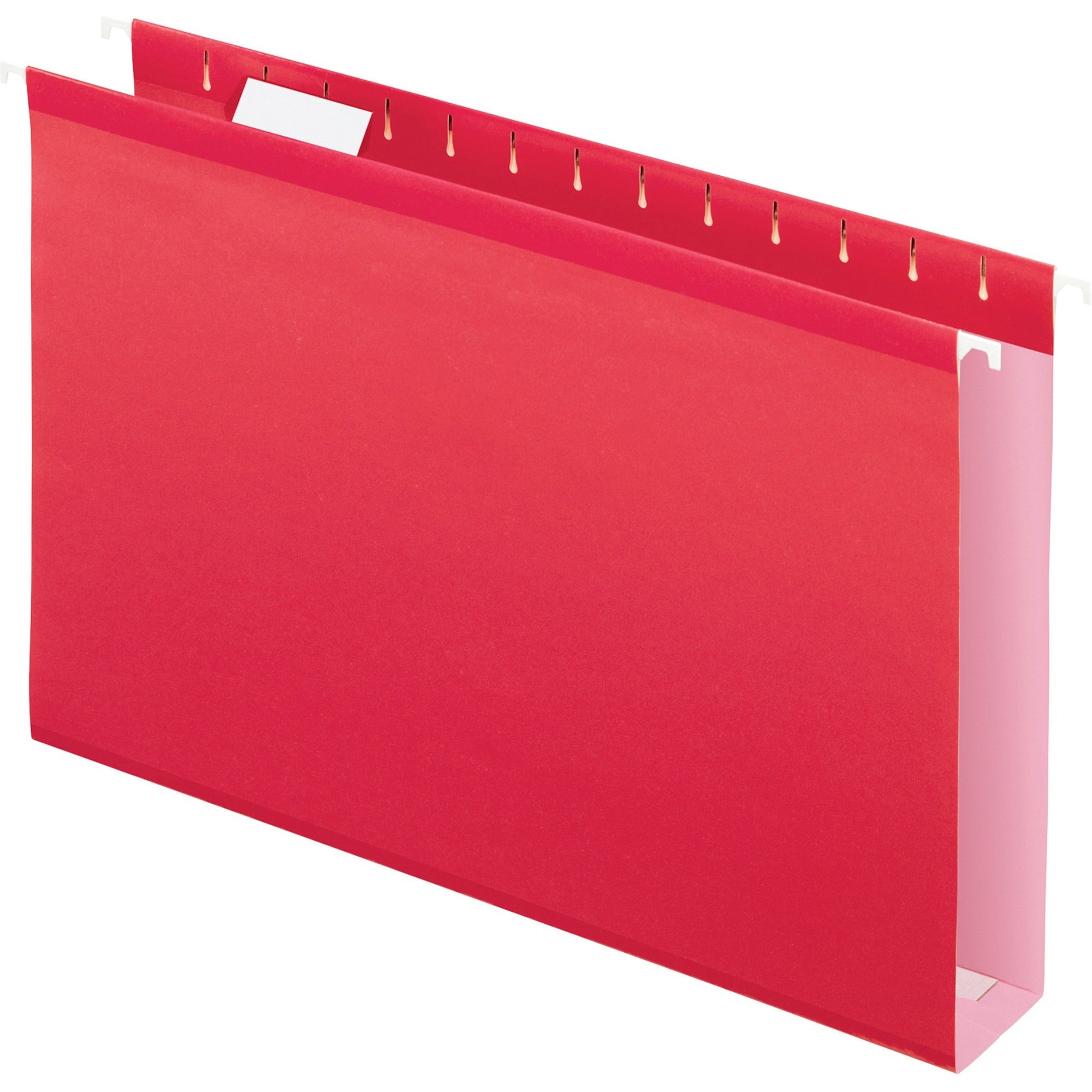 Pendaflex 1/5 Tab Cut Legal Recycled Hanging Folder - 8 1/2" x 14" - 2" Expansion - Pressboard, Poly - Red - 10% Recycled - 25 /