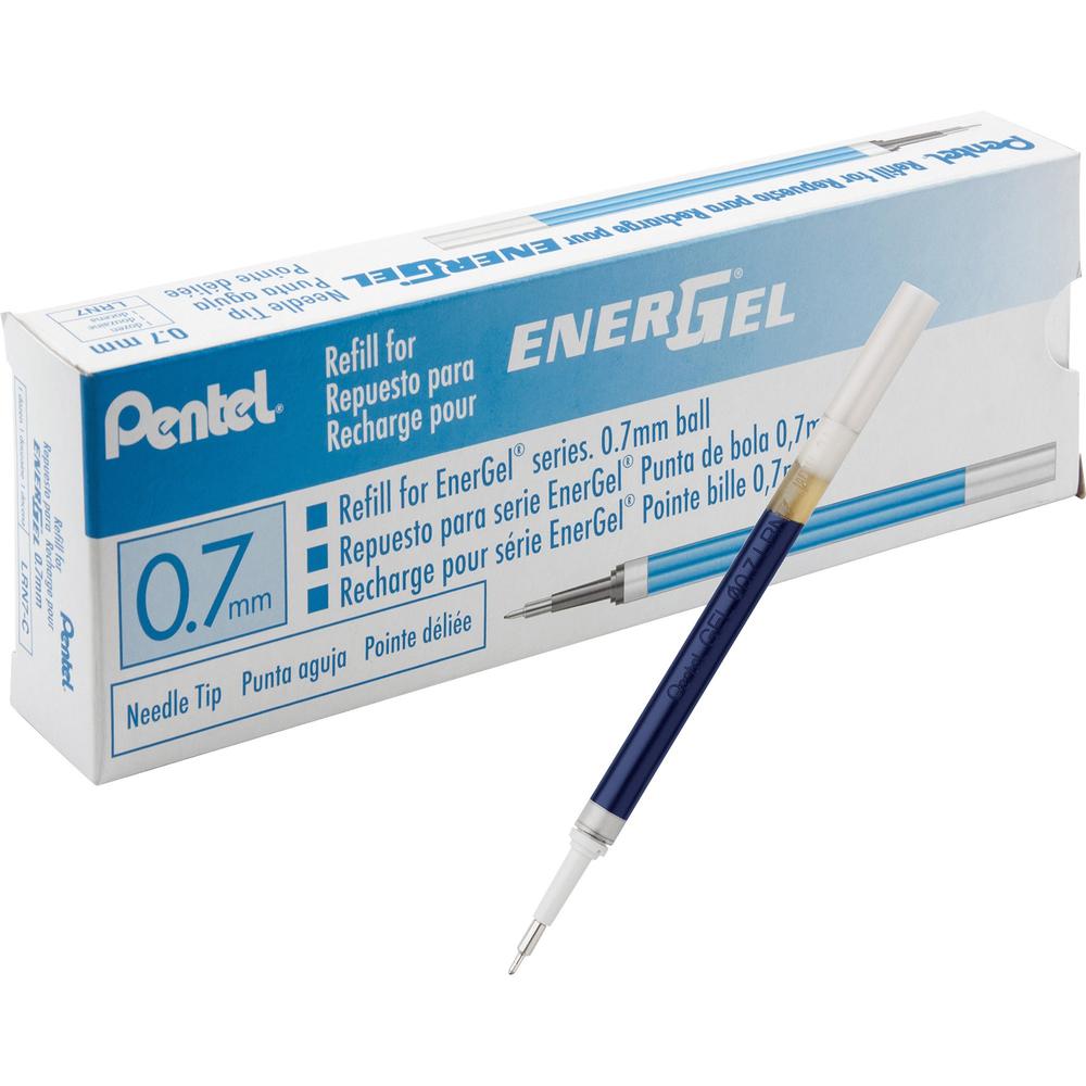 Pentel EnerGel Retractable .7mm Liquid Pen Refills - 0.70 mm, Medium Point - Blue Ink - Smudge Proof, Smear Proof, Quick-drying 