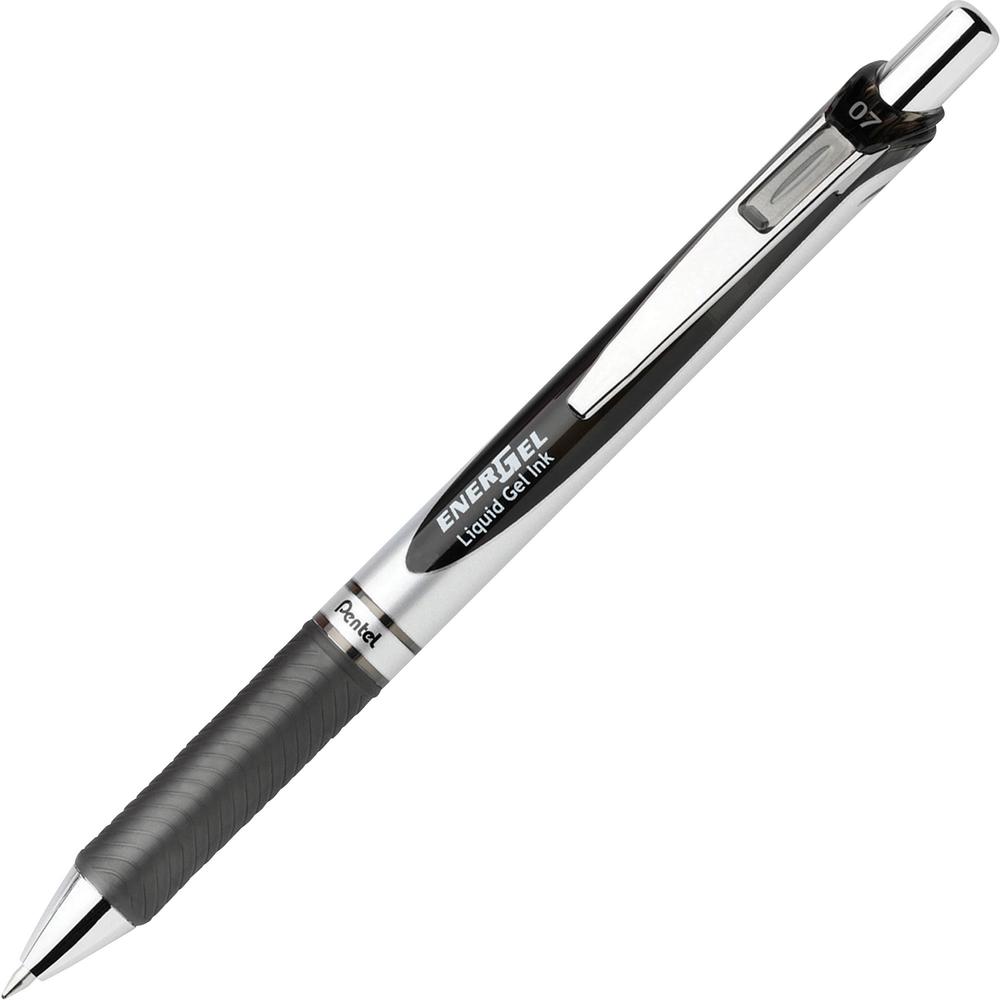 Pentel EnerGel RTX Liquid Gel Pens - Medium Pen Point - 0.7 mm Pen Point Size - Refillable - Retractable - Black Gel-based Ink -