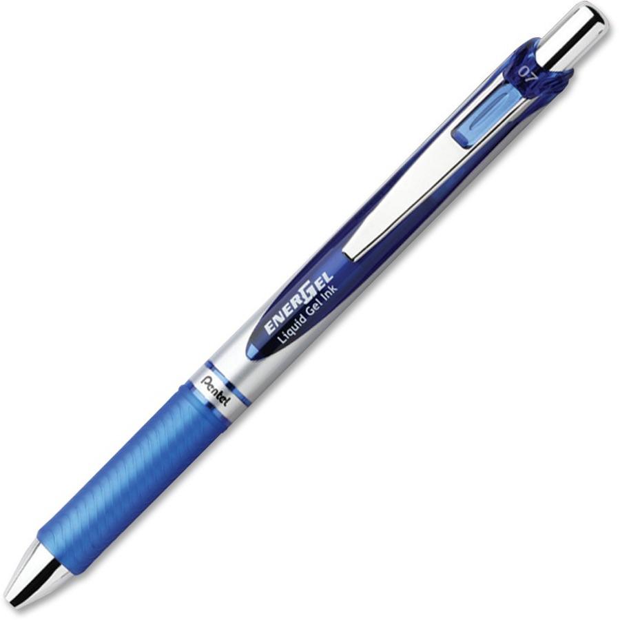 Pentel EnerGel RTX Liquid Gel Pens - Medium Pen Point - 0.7 mm Pen Point Size - Refillable - Retractable - Blue Gel-based Ink - 