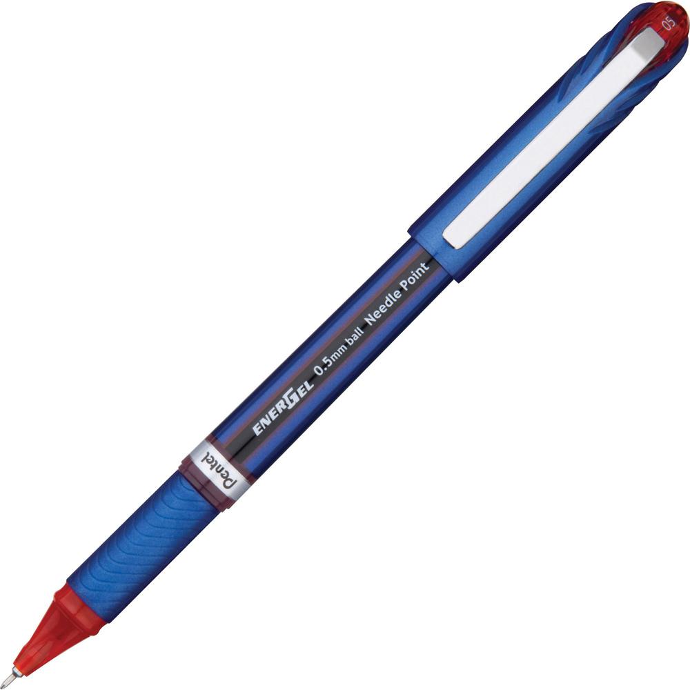 Pentel EnerGel NV Liquid Gel Pens - Fine Pen Point - 0.5 mm Pen Point Size - Needle Pen Point Style - Red Gel-based Ink - Blue B