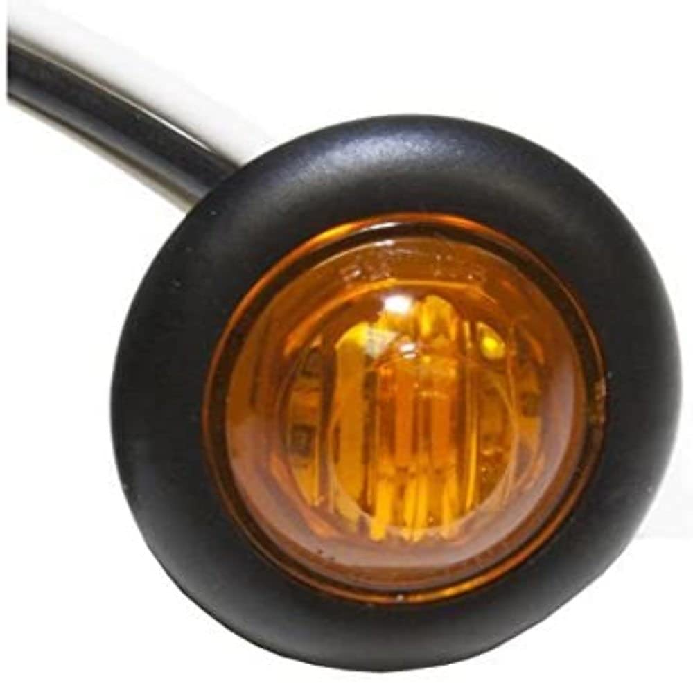 3/4IN AMBER PC RATED CLEARANCE/SIDE MARKER. BLUNT CUT WIRES