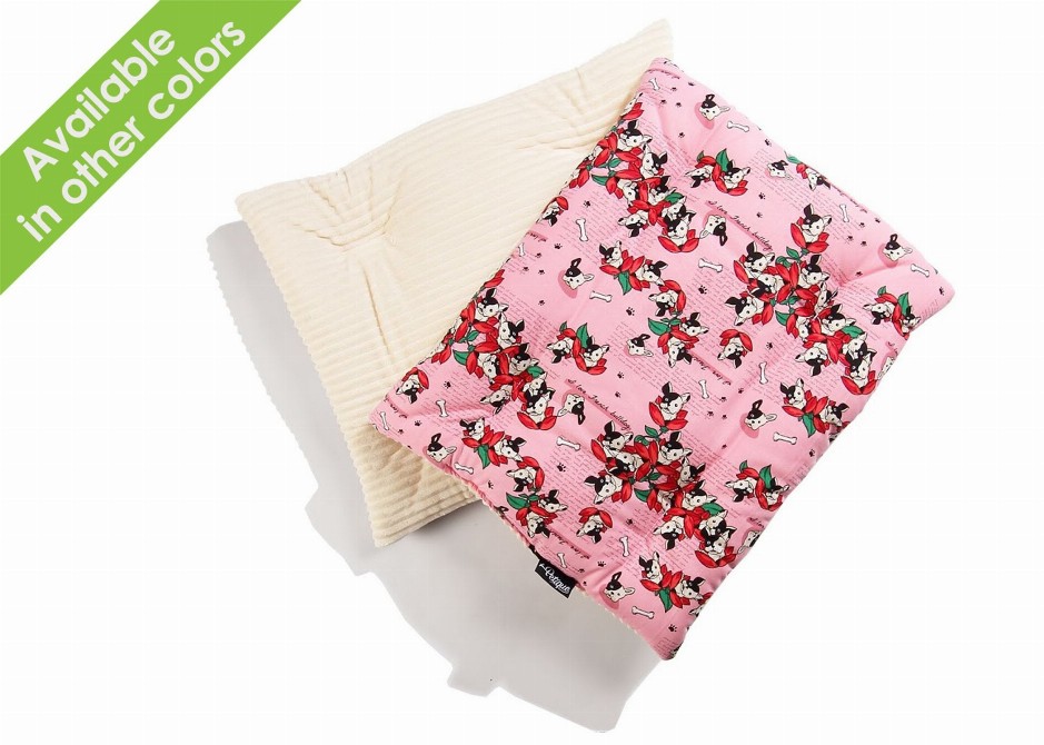 Comfy Mat Pet Bed - Frenchies in Pink