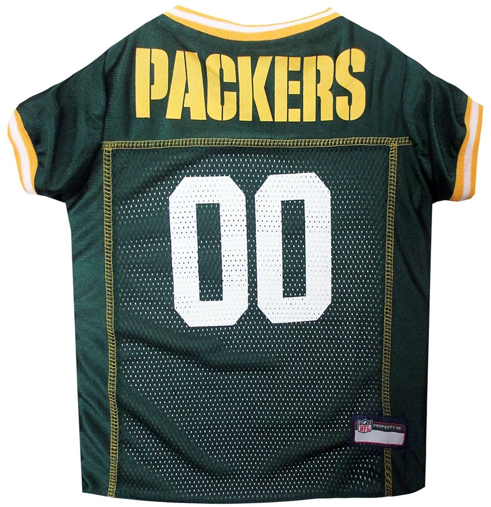 Green Bay Packers Dog Jersey - Yellow Trim - Small