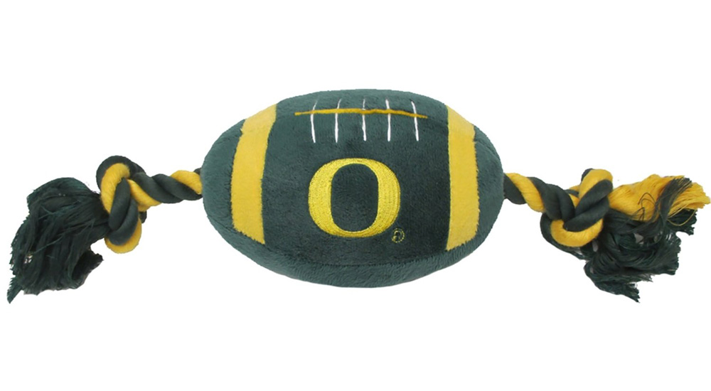 10" Oregon Plush Football Dog Toy