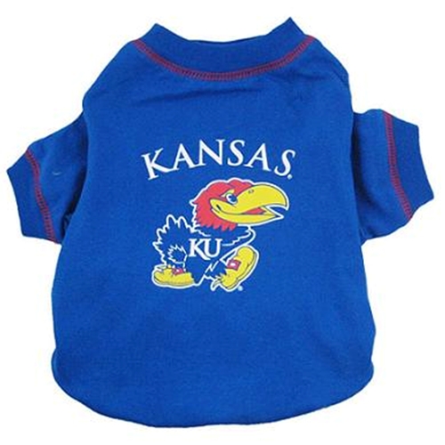 Kansas JayhawksDog Tee Shirt - Large