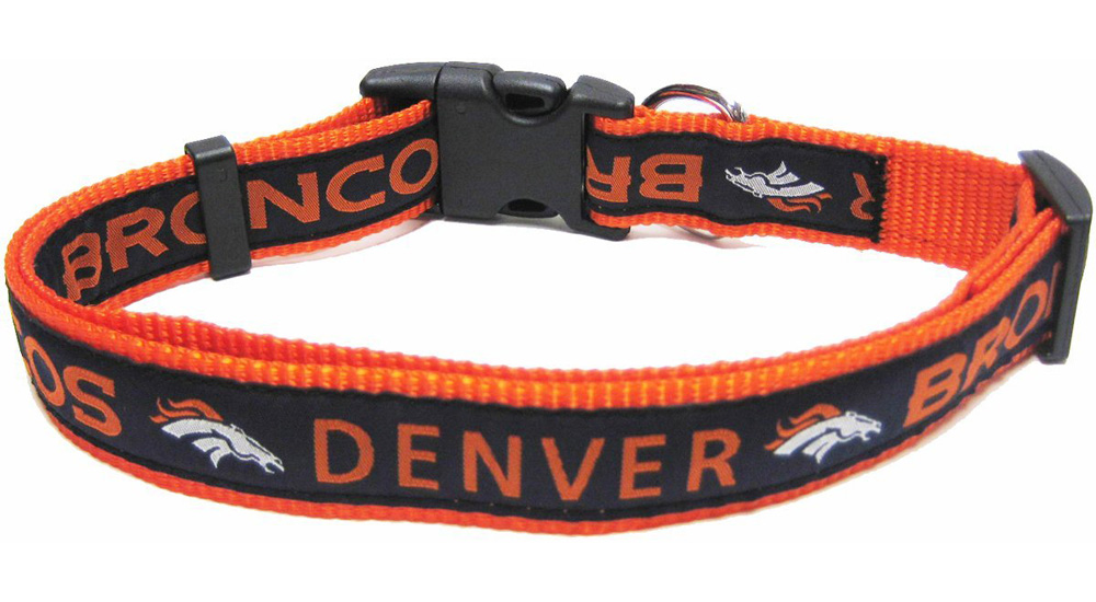 Denver Broncos Dog Collar - Ribbon - Medium