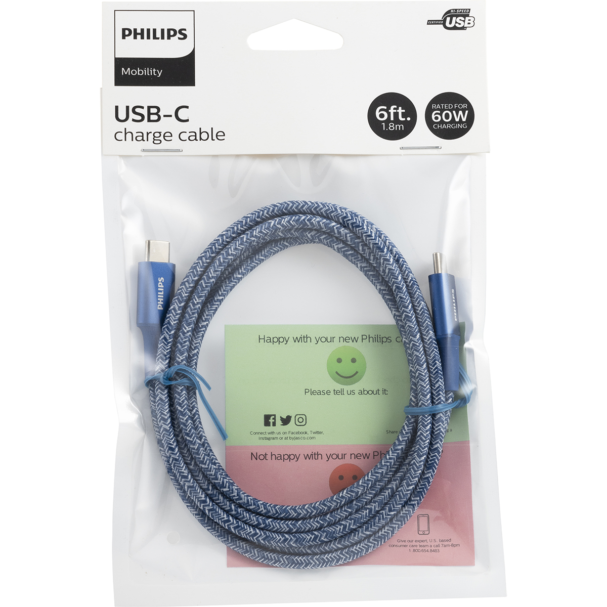 Philips USB-C to USB-C Cable  6ft  Braid