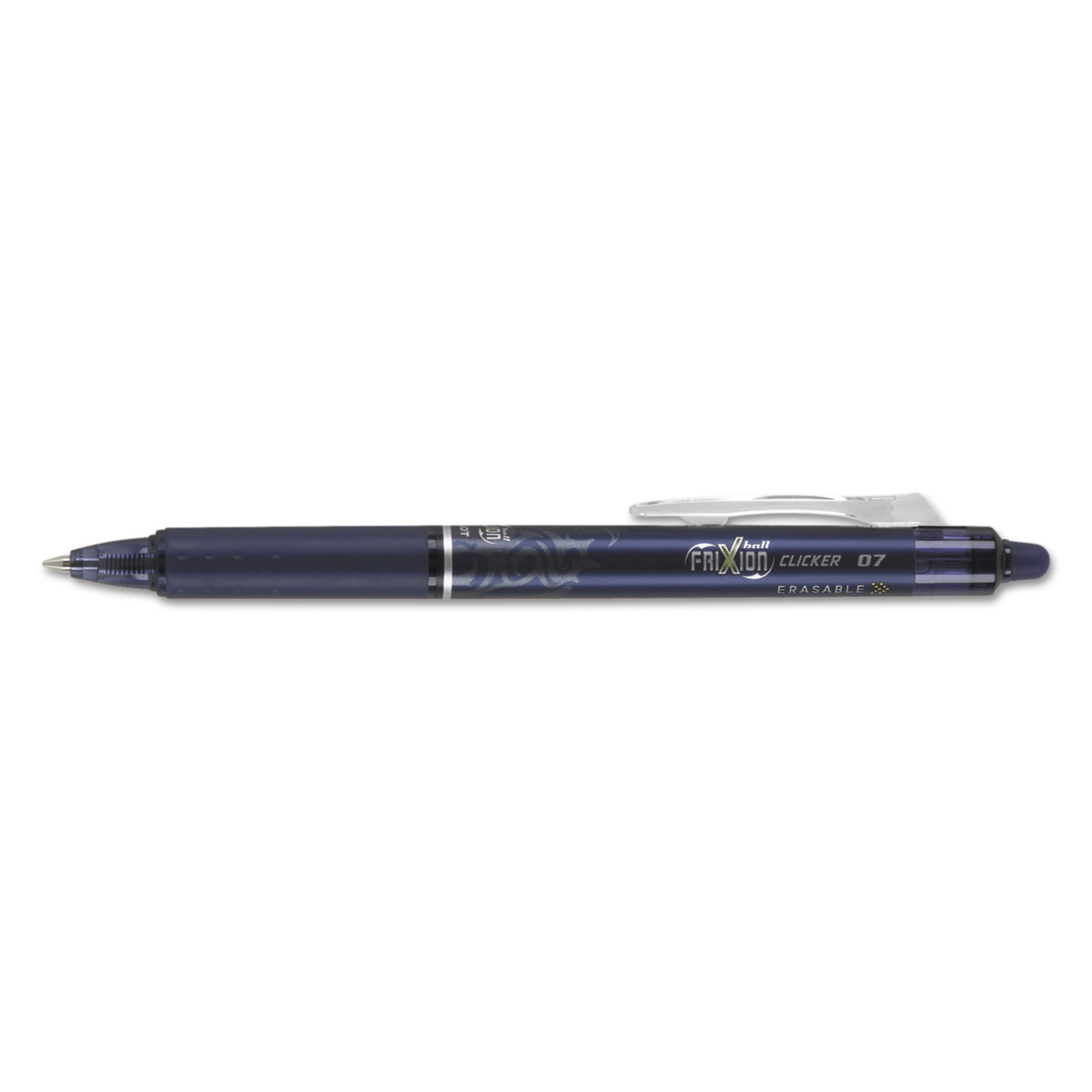 Pilot FriXion .7mm Clicker Erasable Gel Pens - Fine Pen Point - 0.7 mm Pen Point Size - Refillable - Retractable - Navy Blue Gel