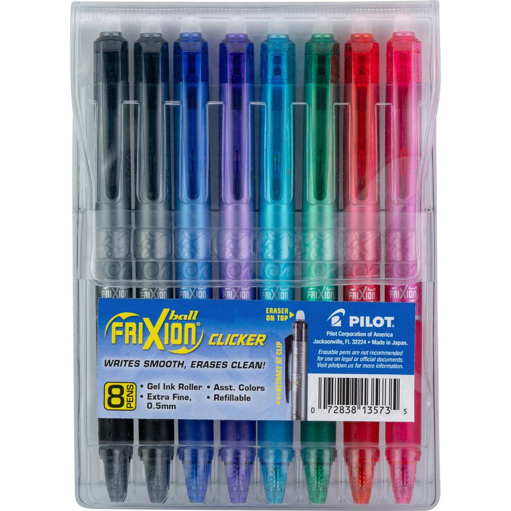 FriXion Clicker Erasable Gel Pen - Extra Fine Pen Point - 0.5 mm Pen Point Size - Refillable - Retractable - Multi Gel-based Ink