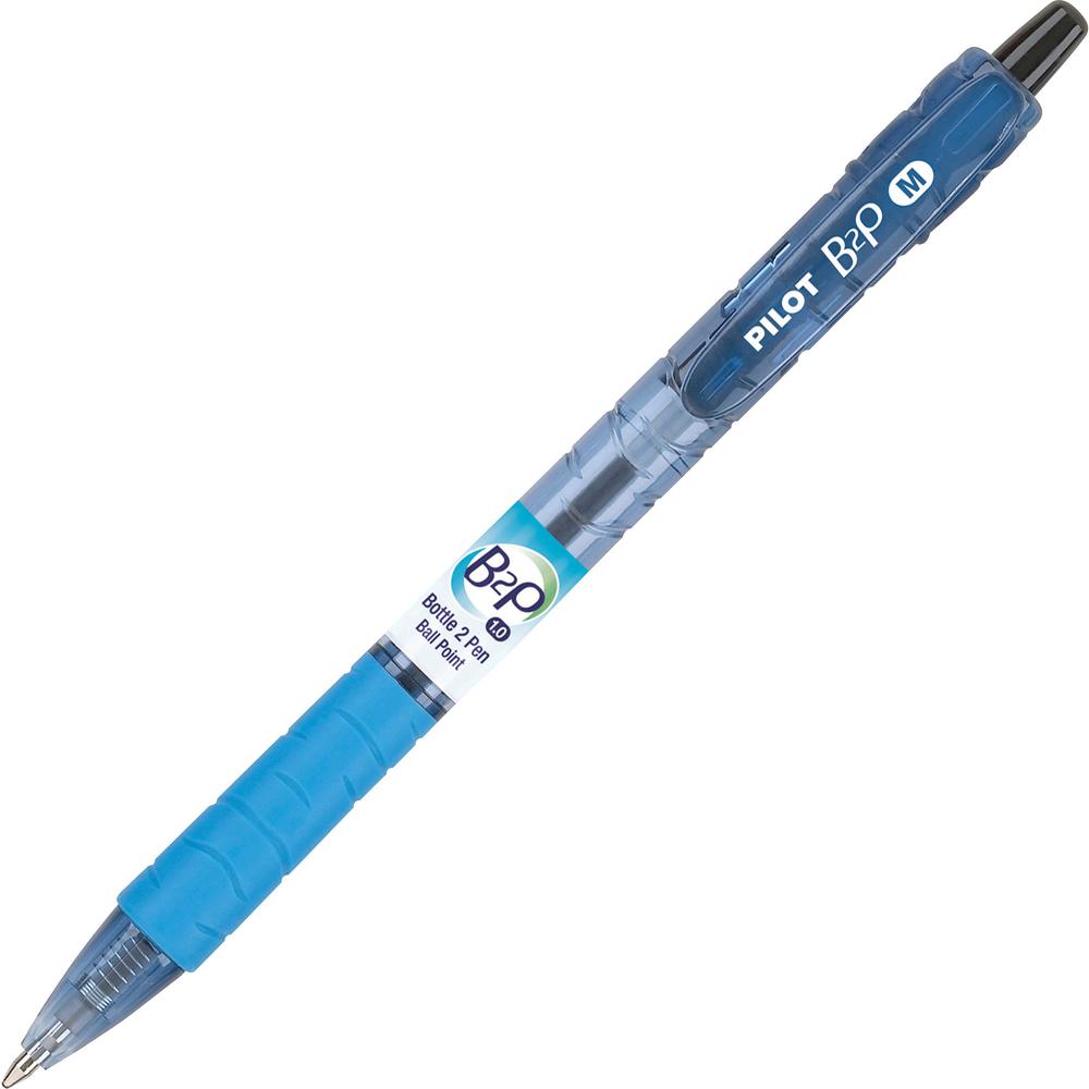 B2P Ball Point Retractable Pen - Medium Pen Point - 1 mm Pen Point Size - Retractable - Black, Blue - Assorted Barrel - 36 / Dis