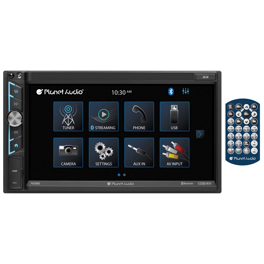 Planet Audio 6.95" Double DIN Fixed Face Touchscreen Mechless Receiver with P-Link Phone Mirroring