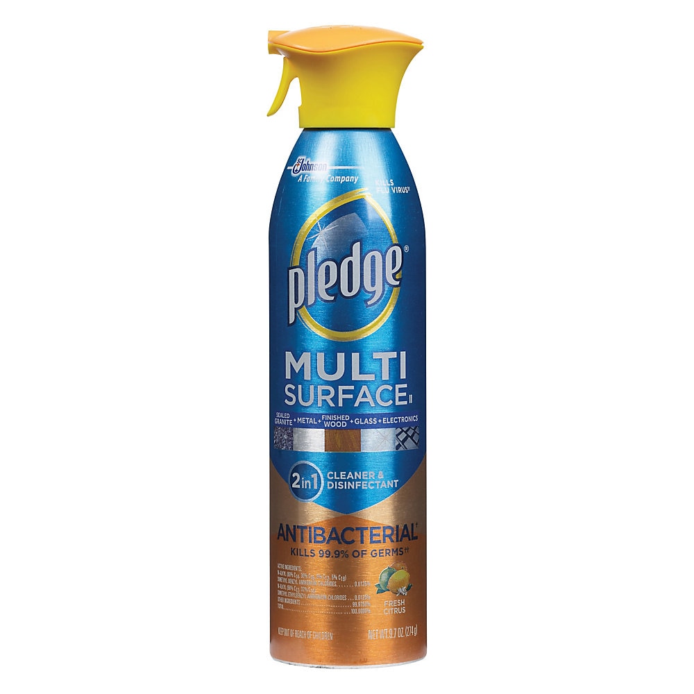Pledge Everyday Clean Antibacterial Multisurface Cleaner - Spray - 9.7 fl oz (0.3 quart) - Fresh Citrus Scent - 6 / Carton - Blu