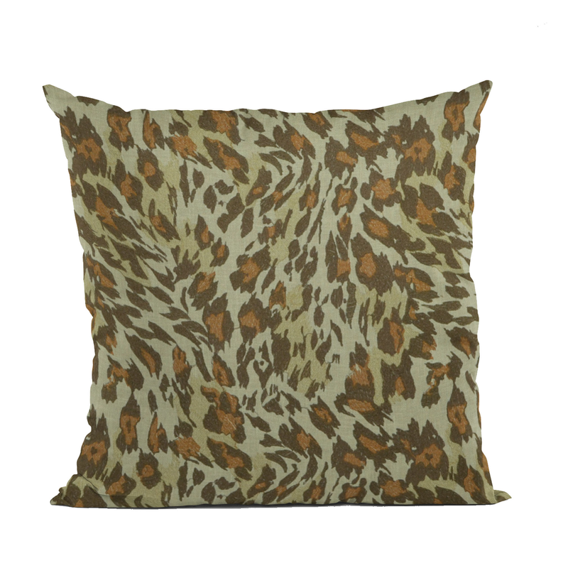 Plutus Cheetah Embroydery Luxury Throw Pillow Double sided  12" x 20" Safari