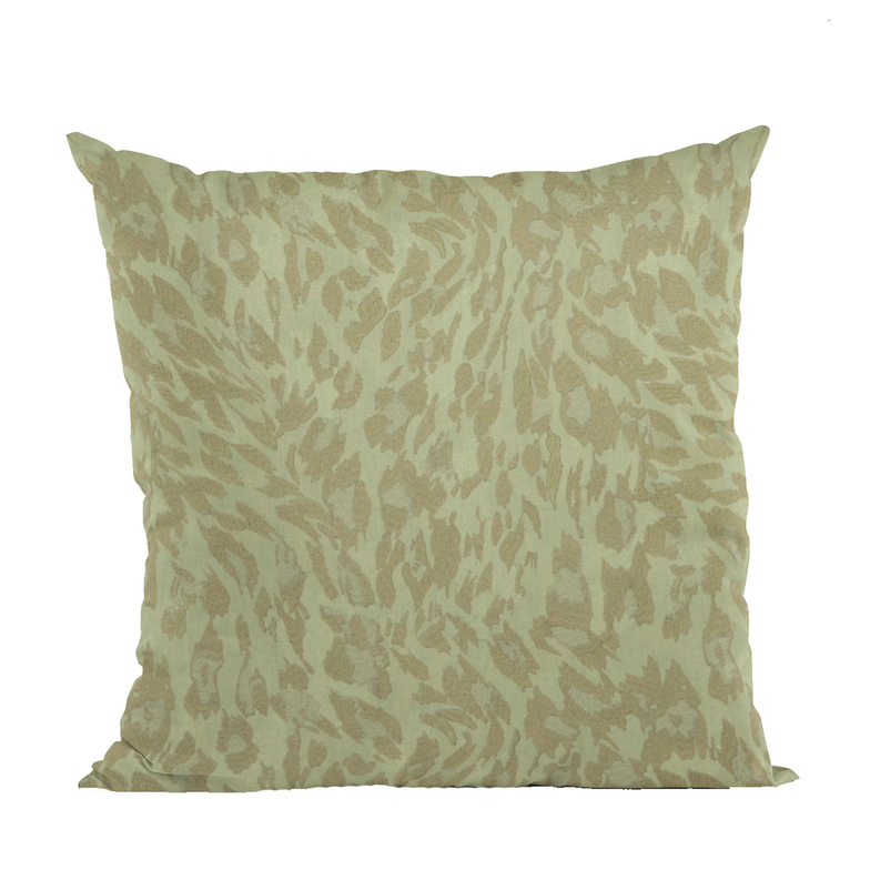Plutus Cheetah Embroydery Luxury Throw Pillow Double sided  16" x 16" Stonewash