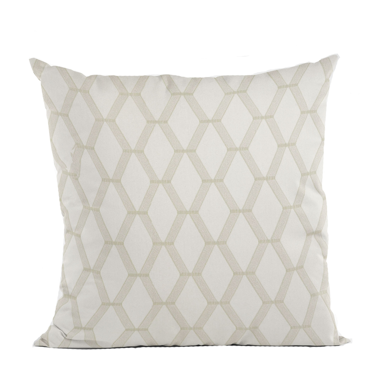 Plutus Diamond Shiny Fabric With Embroydery Luxury Throw Pillow Double sided  22" x 22" Pearl