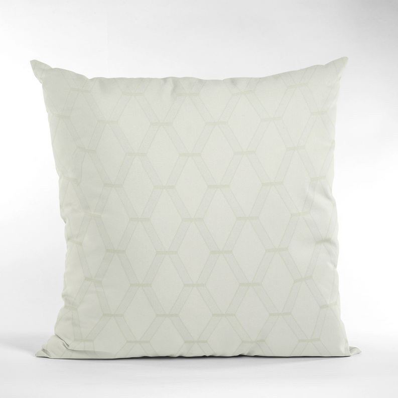 Plutus Diamond Shiny Fabric With Embroydery Luxury Throw Pillow Double sided  22" x 22" Vanilla