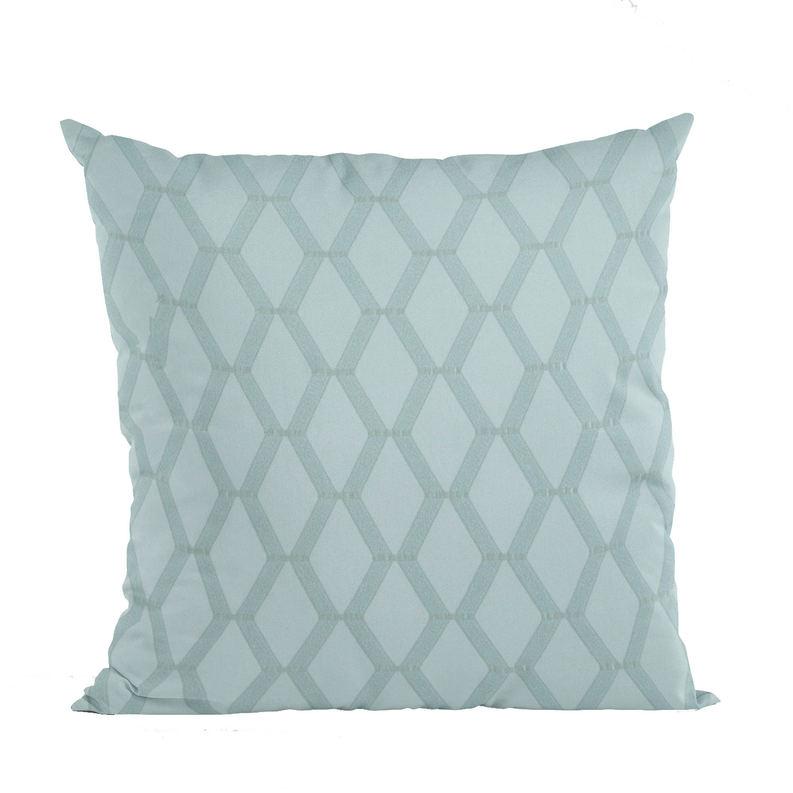 Plutus Diamond Shiny Fabric With Embroydery Luxury Throw Pillow Double sided  22" x 22" Serenity