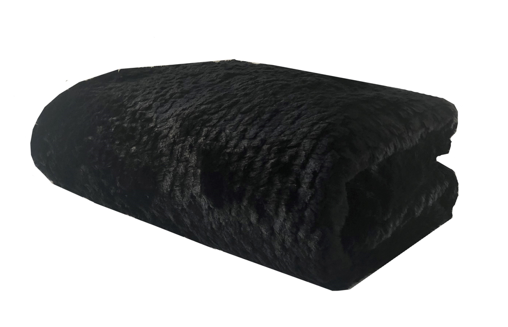 Plutus Faux Fur Luxury Throw Blanket 102L x 116W California King Black