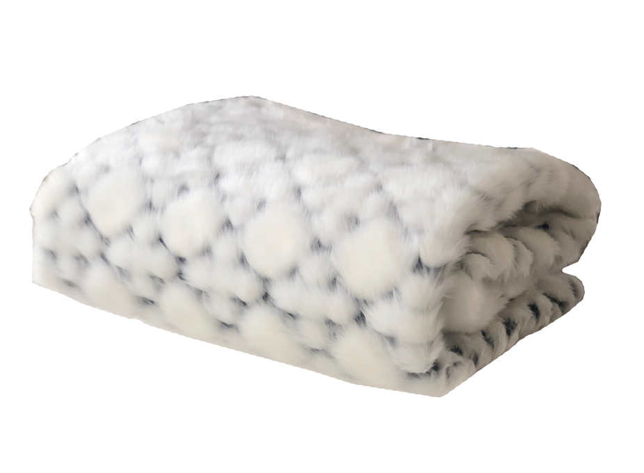Plutus Faux Fur Luxury Throw Blanket 108L x 90W Full - Queen White and Black