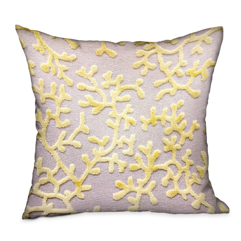Plutus Floral Luxury Throw Pillow Double sided  20" x 20" Yellow, Cream