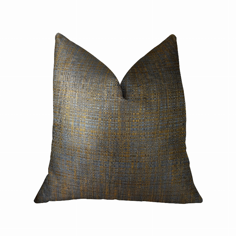 Plutus Handmade Luxury Pillow Double sided  16" x 16" Blue, Brown