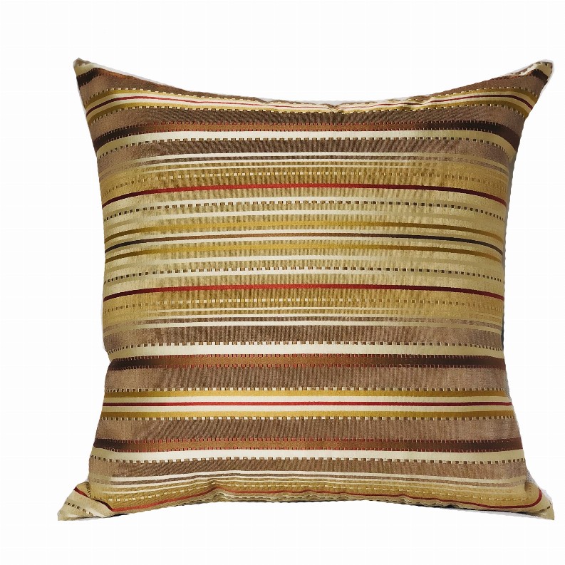 Plutus Handmade Luxury Pillow Double sided  18" x 18" Gold, Red, Silver