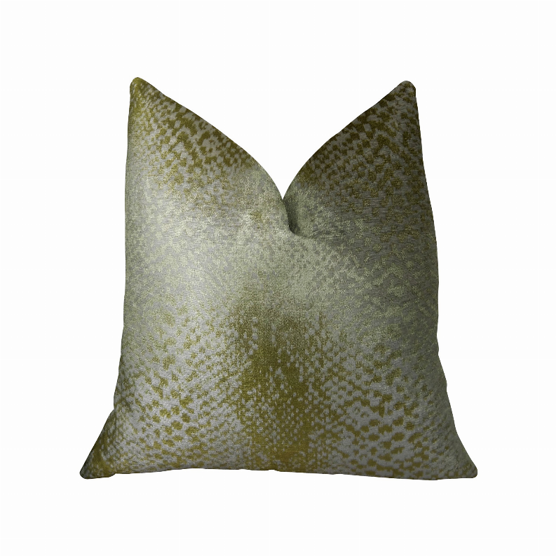 Plutus Handmade Luxury Pillow Double sided  12" x 20" Gold