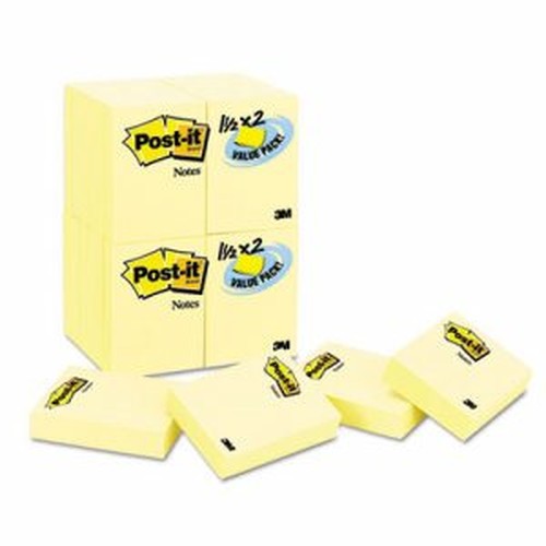 Post-it Notes Value Pack - 2160 - 1.50" x 2" - Rectangle - 90 Sheets per Pad - Unruled - Yellow - Paper - 24 / Pack