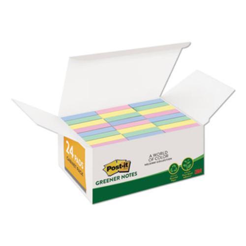 Post-it Greener Notes Value Pack - Beachside Cafe Color Collection - 1.50" x 2" - Rectangle - Positively Pink, Canary Yello