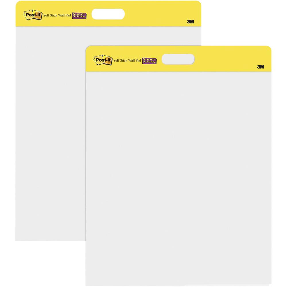 Post-it Self-Stick Easel Pads - 20 Sheets - Plain - Stapled - 18.50 lb Basis Weight - 20" x 23" - White Paper - Self-adhesi