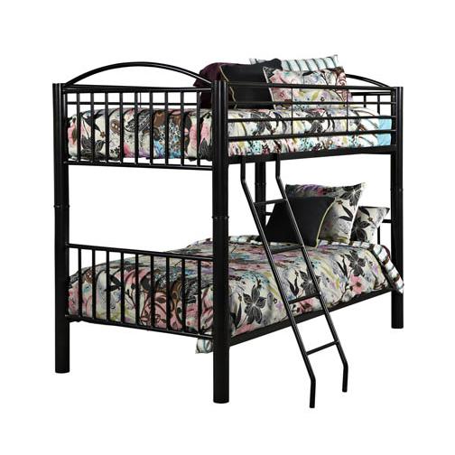 Heavy Metal Black Twin Over Twin Bunk Bed