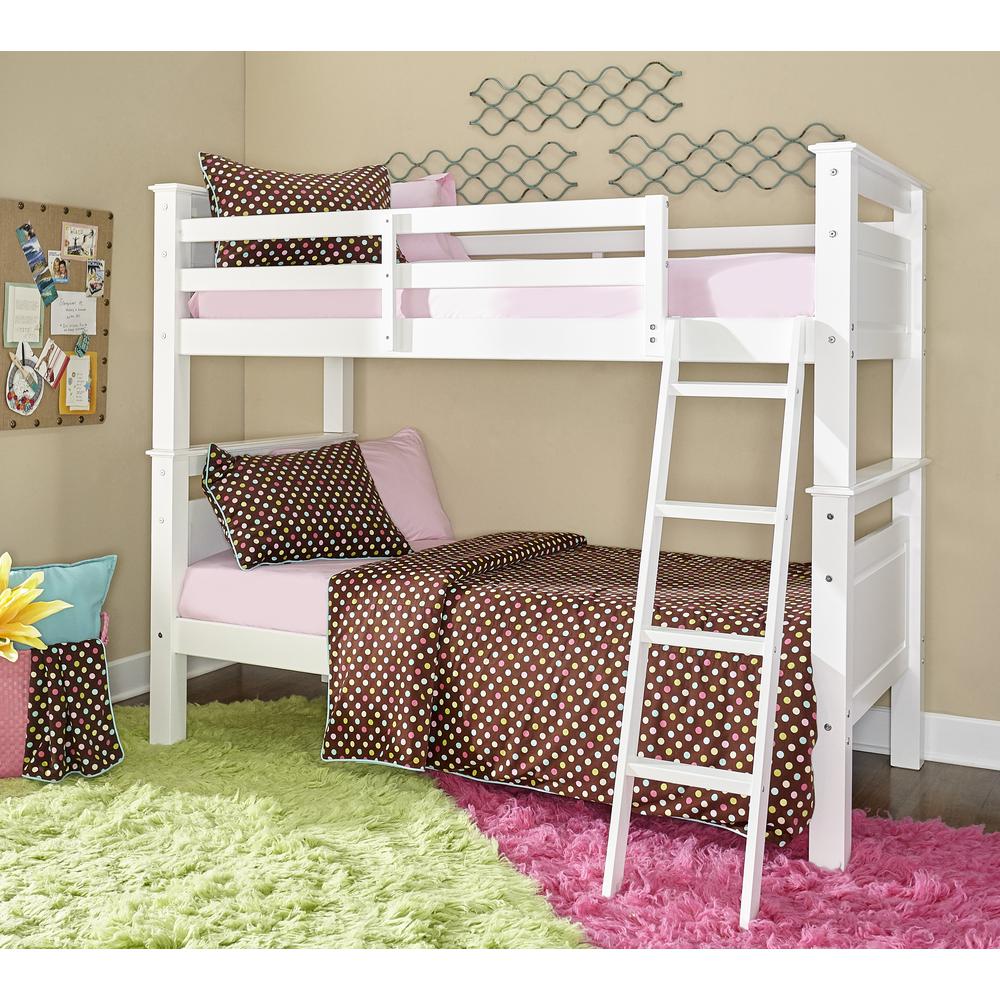 Beckett Twin Over Twin Bunk Bed, White