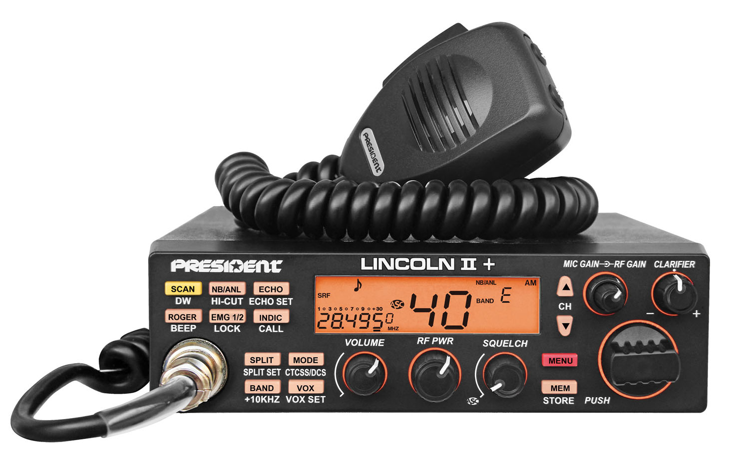 LINCOLNII+ AM/FM/LSB/USB/CW 10/12 METER 50 WATT TRANSCEIVER WITH 3 FACE COLOR OPTIONS, DUAL WATCH, ECHO & ROGER BEEP