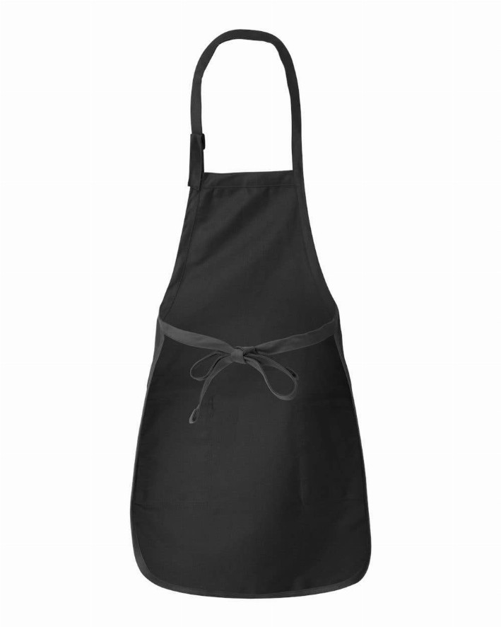 Full-Length Apron with Pockets - Black
