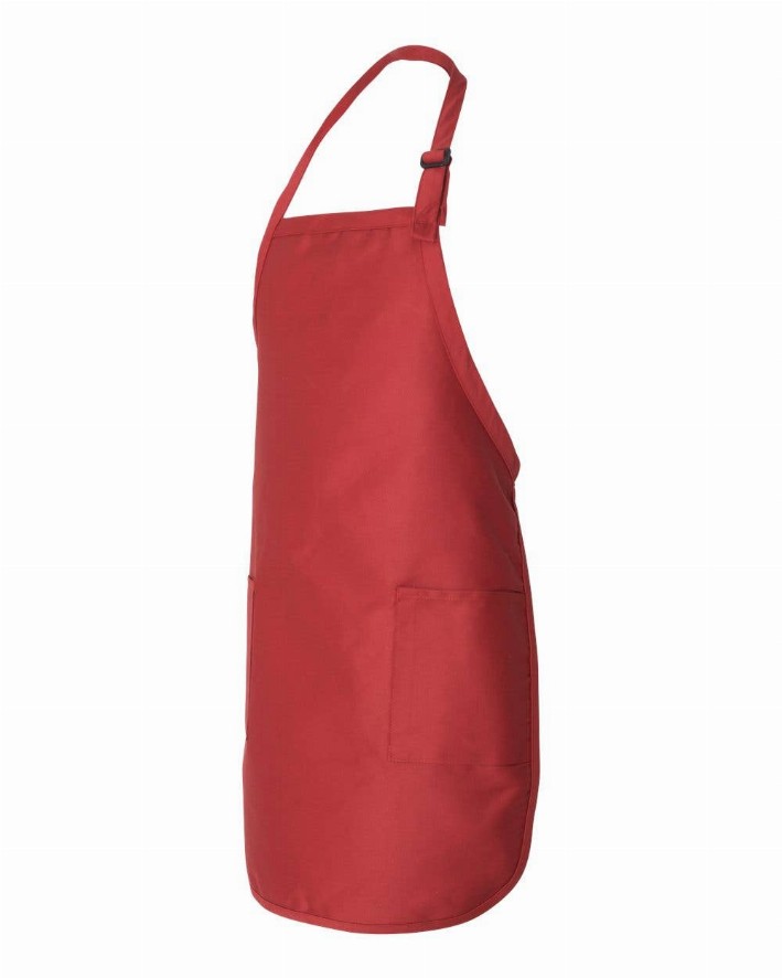 Full-Length Apron with Pockets - Red