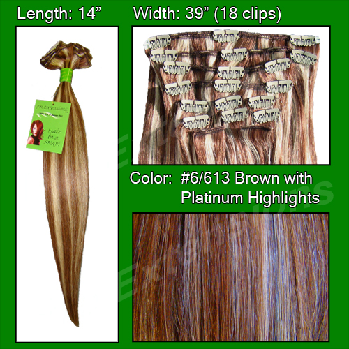 #6/613 Chestnut Brown w/ Platinum Highlights - 14 inch