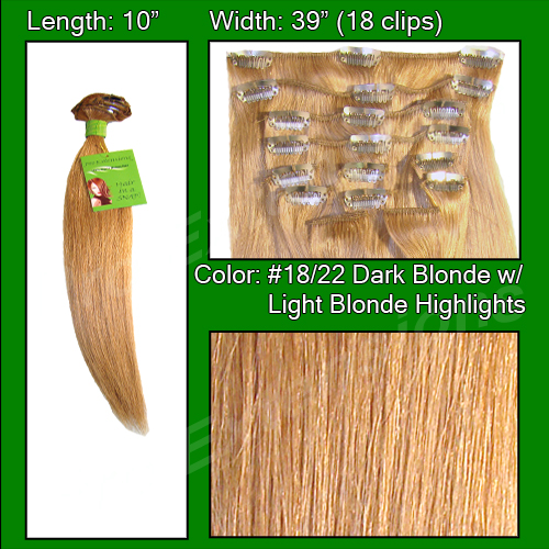 #18/22 Dark Blonde w/ Light Highlights - 10 inch