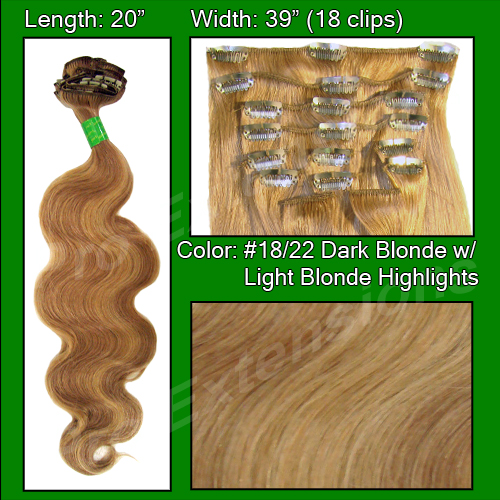 #18/22 Dark Blonde with Light Highlights - 20" Body Wave