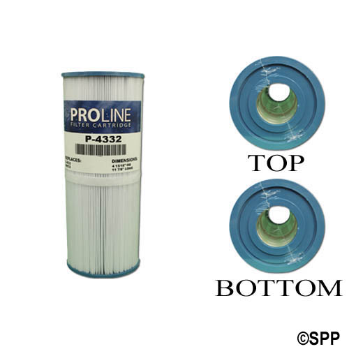 Filter Cartridge, Proline, Diameter: 4-15/16", Length: 11-7/8", Top: 2-1/8" Open, Bottom: 2-1/8" Open, 32 sq ft