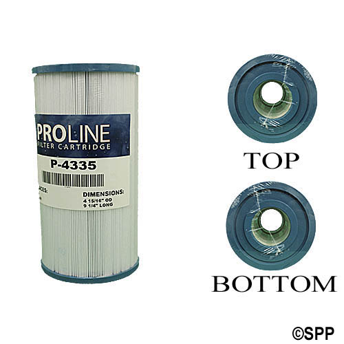Filter Cartridge, Proline, Diameter: 4-15/16", Length: 9-1/4", Top: 2-1/8" Open, Bottom: 2-1/8" Open, 35 sq ft