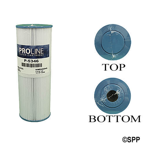 Filter Cartridge, Proline, Diameter: 5-3/16", Length: 14-1/8", Top: Closed, Bottom: 1-5/8" Open, 50 sq ft